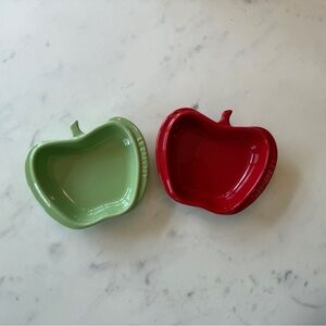 Le Creuset Red and Green Apple Dishes